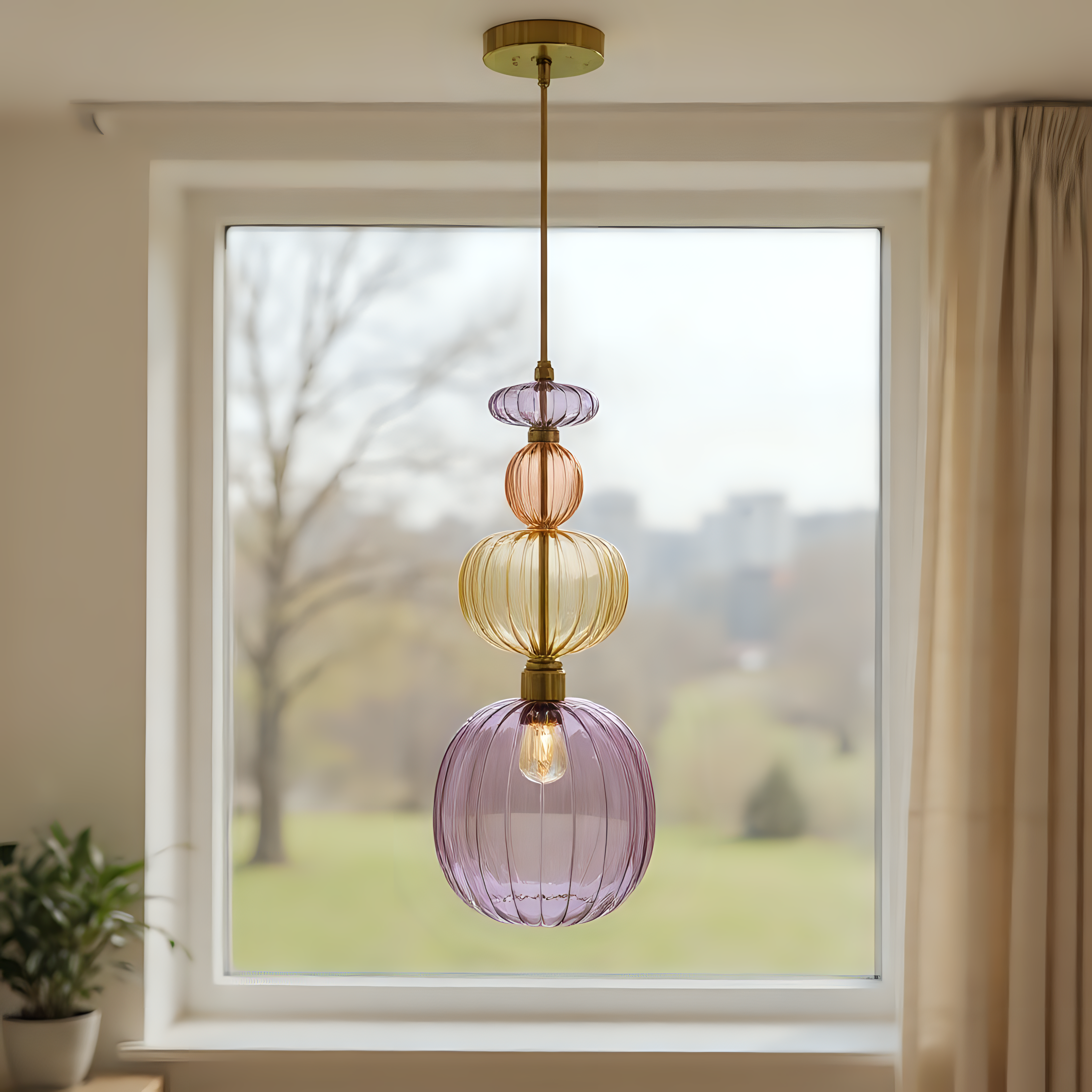 Hand Blown Glass Pendant Light